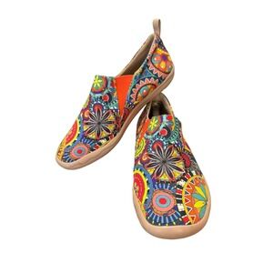 Uin Blossom‎ Toledo Paisley Floral Multicolored Slip On Shoes 7.5 Arch Support